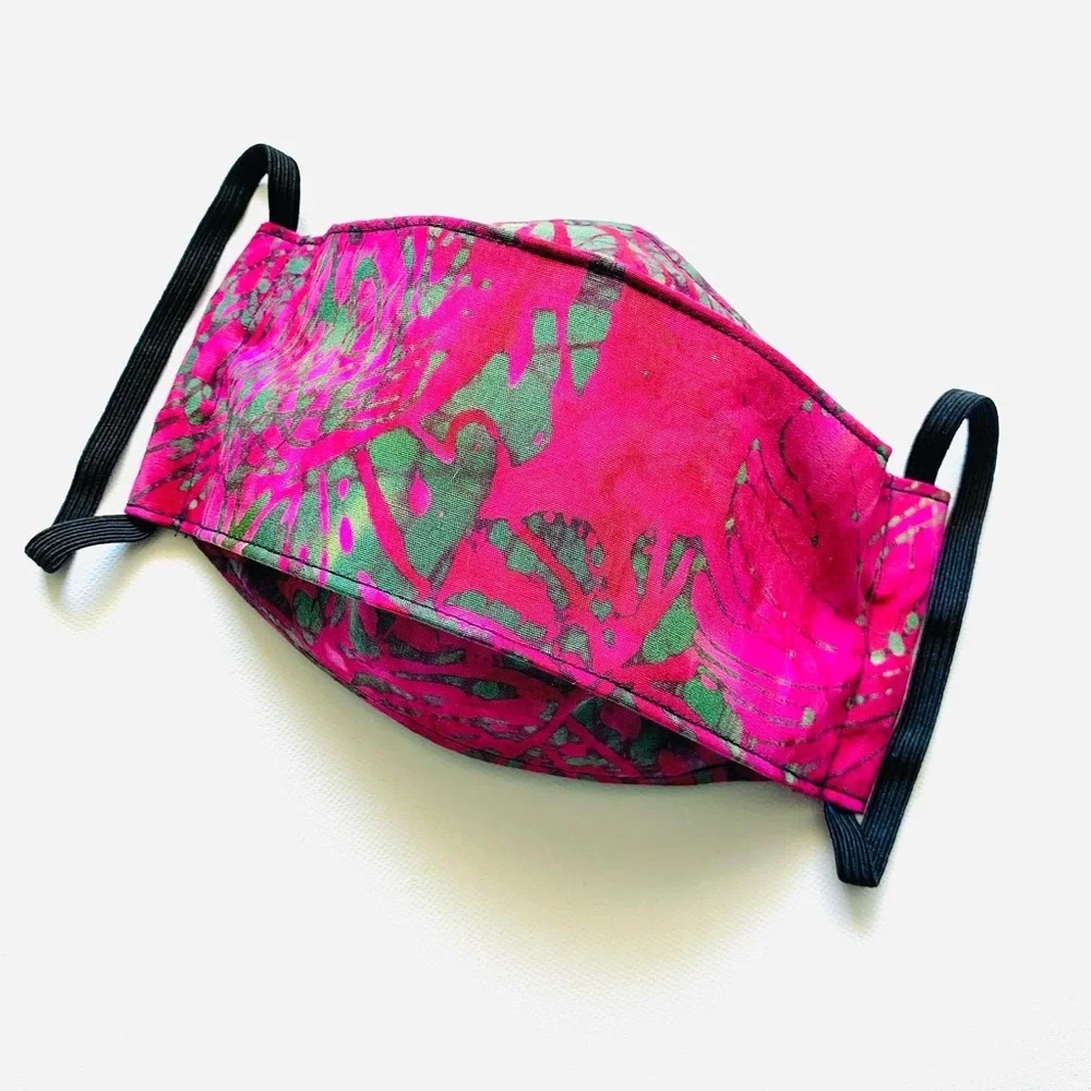 NEW Handmade Batik Monstera 3D Face Mask